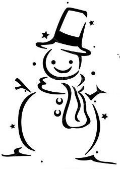 clipart snowman stencil