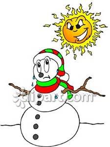 clipart snowman sun