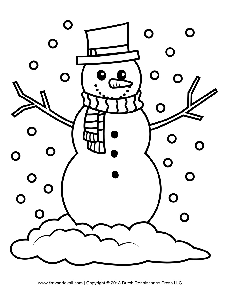 snowman clipart outline