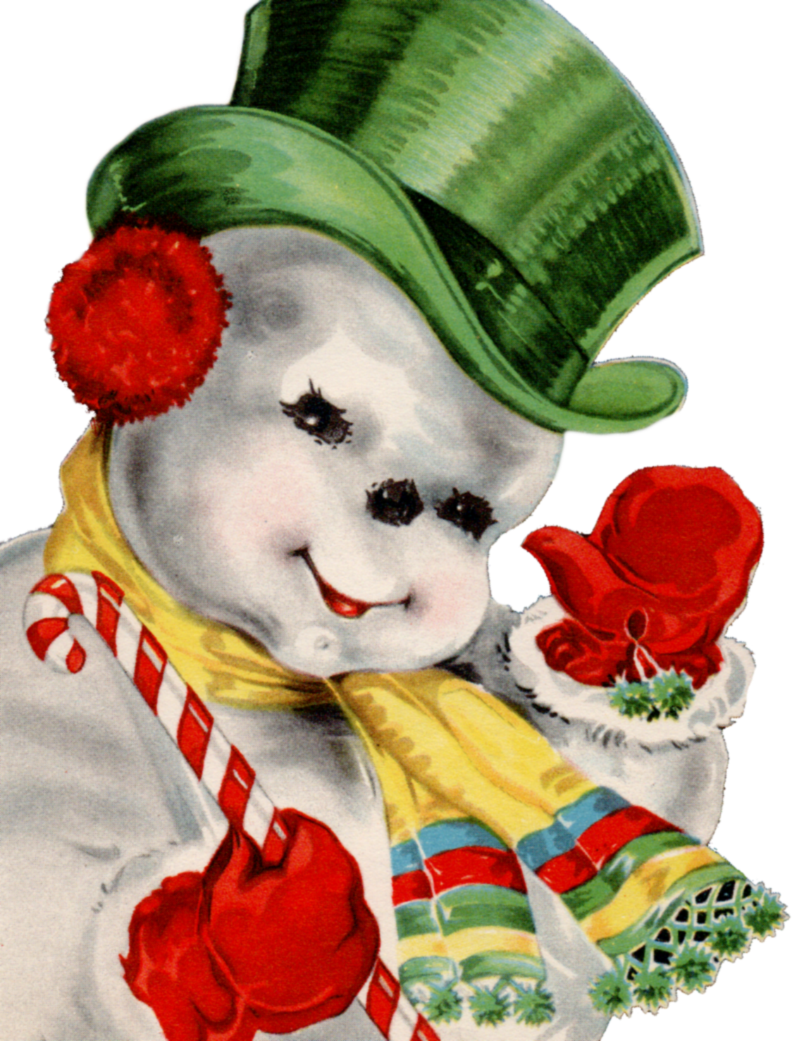 clipart snowman vintage