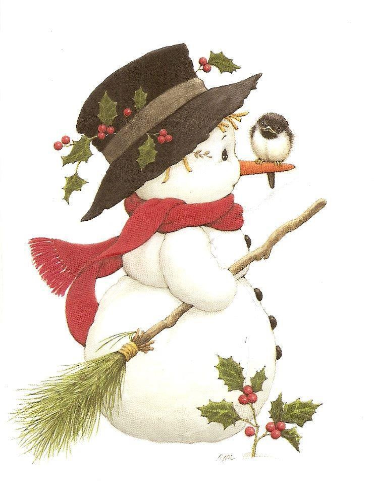 clipart snowman vintage
