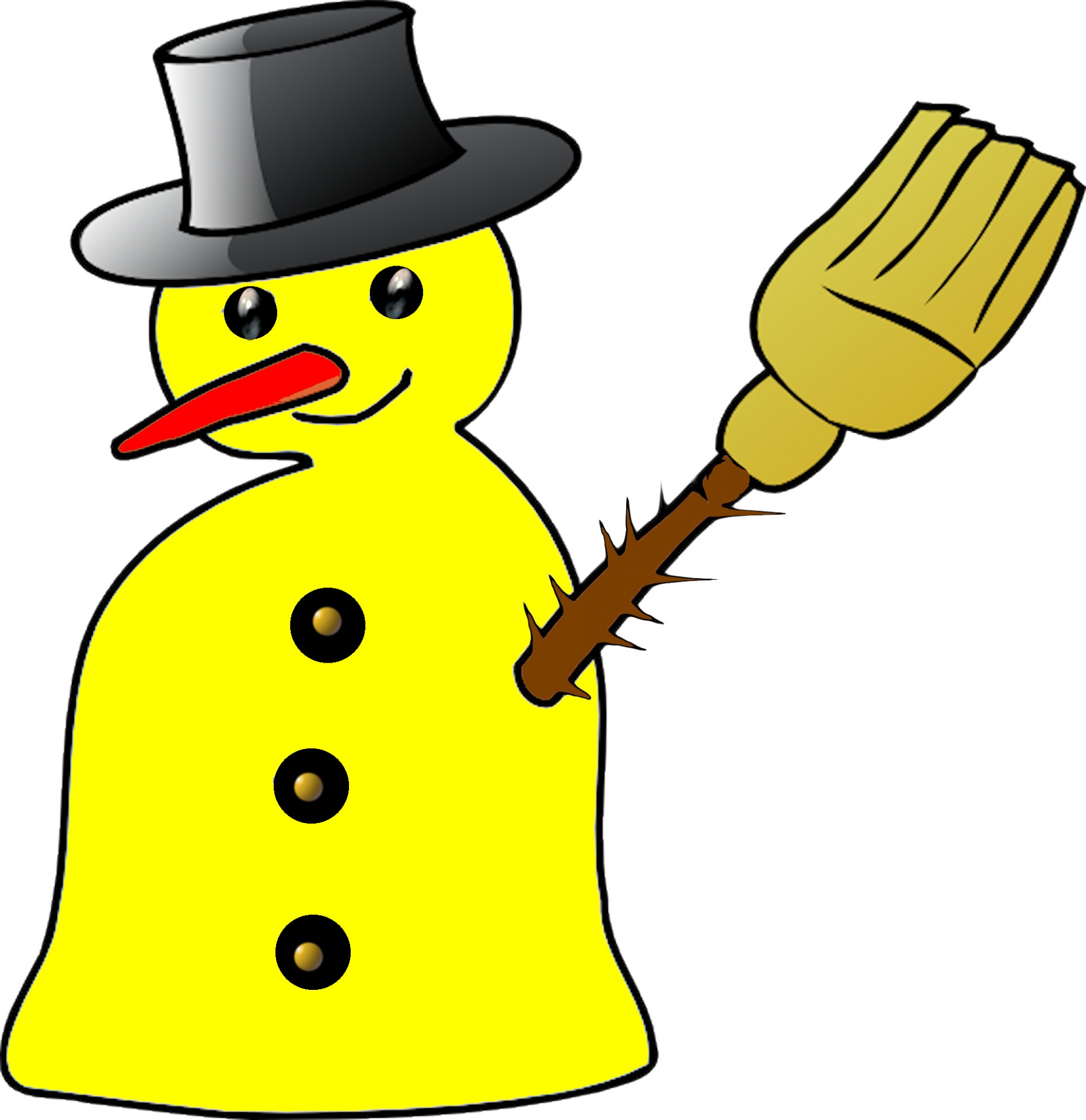 Clipart snowman yellow. Ii free stock photo
