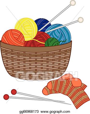 knitting clipart knitting basket