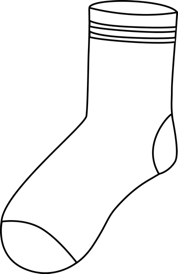 Black and white sock. Clipart socks blank