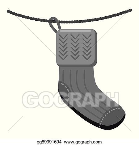 sock clipart gray