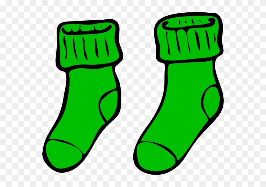 Green png download . Clipart socks line art