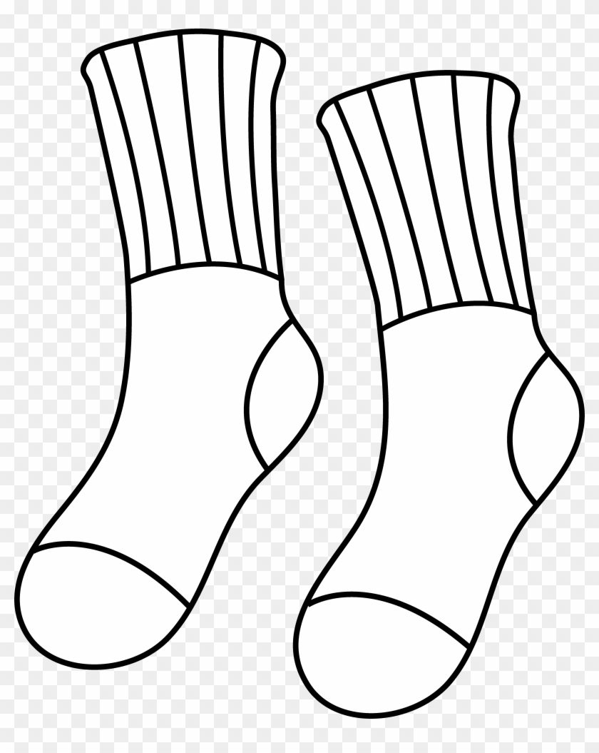 Clipart socks line art. Sock clip black and