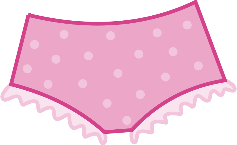 Pink dotted panties by. Pants clipart line art