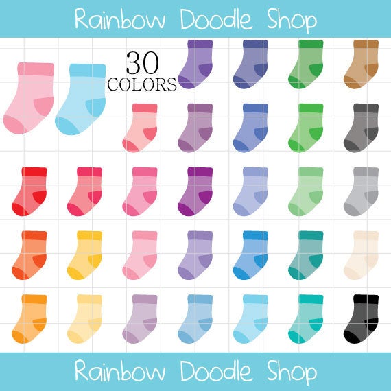 clipart socks rainbow