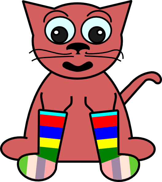 Cat clip art at. Sock clipart cute sock
