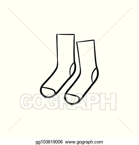 Eps illustration hand drawn. Clipart socks sketch