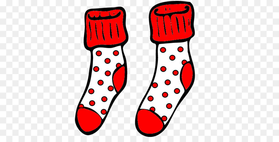Clipart socks spotty. Red background 