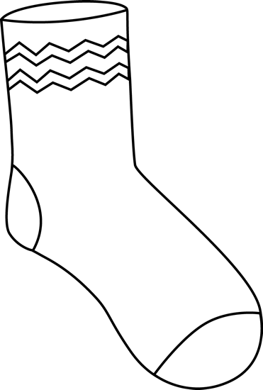 Black and white sock. Clipart socks spotty