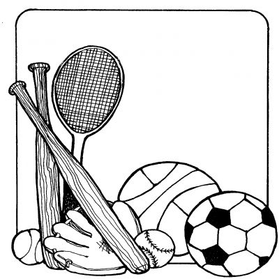 clipart sports black and white