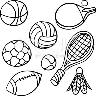 clipart sports black and white