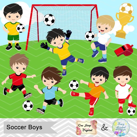 Clipart sports soccer. Digital boys boy clip