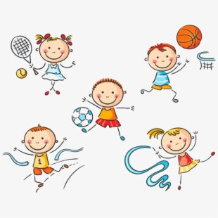 Clipart sports sporty. Kids and sport cartoon