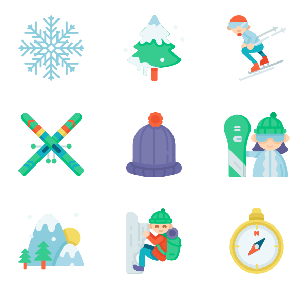 Clipart winter sport. Ski icons free vector