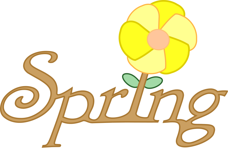 Graphics of the renewal. Words clipart spring
