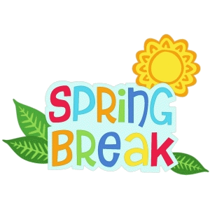 Break school silhouette phrase. Clipart spring vacation