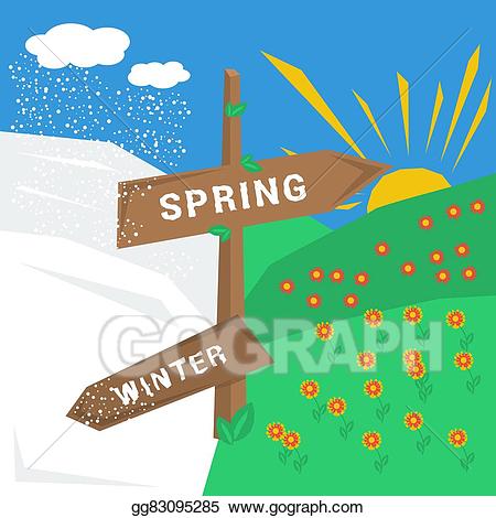 clipart spring winter