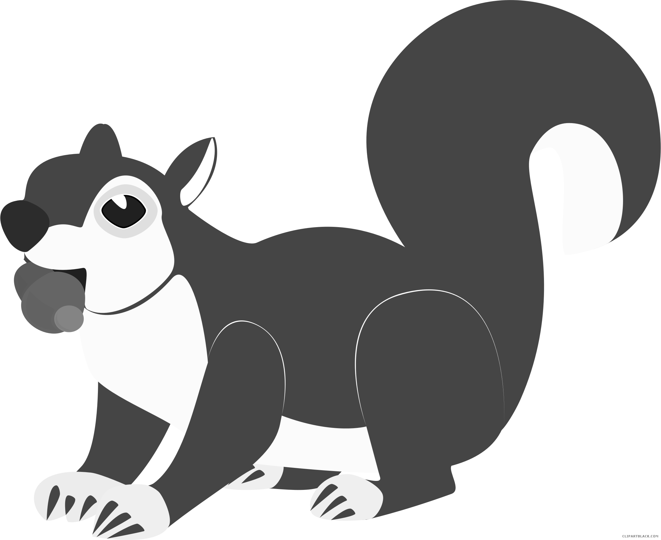 clipart squirrel black and white