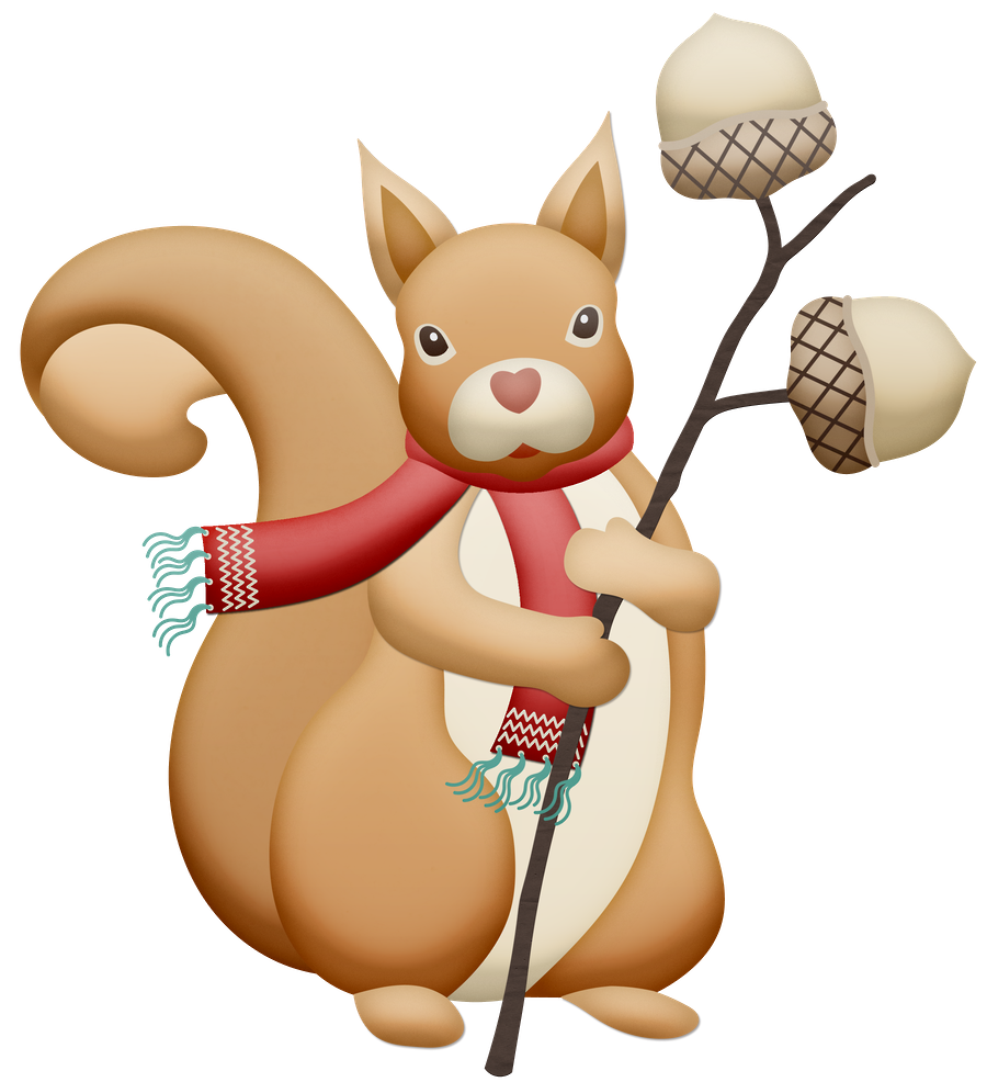 clipart squirrel christmas