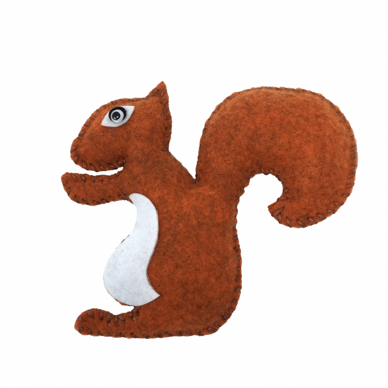 Kids sewing kit nutmeg. Clipart squirrel painted