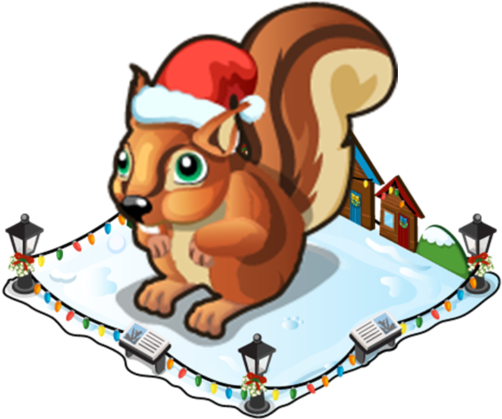 Christmas village tiny zoo. Clipart squirrel squirrel nest