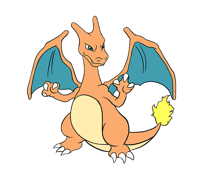 How to draw charizard. Clipart squirrel traceable