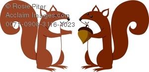 clipart squirrel two