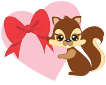 clipart squirrel valentine