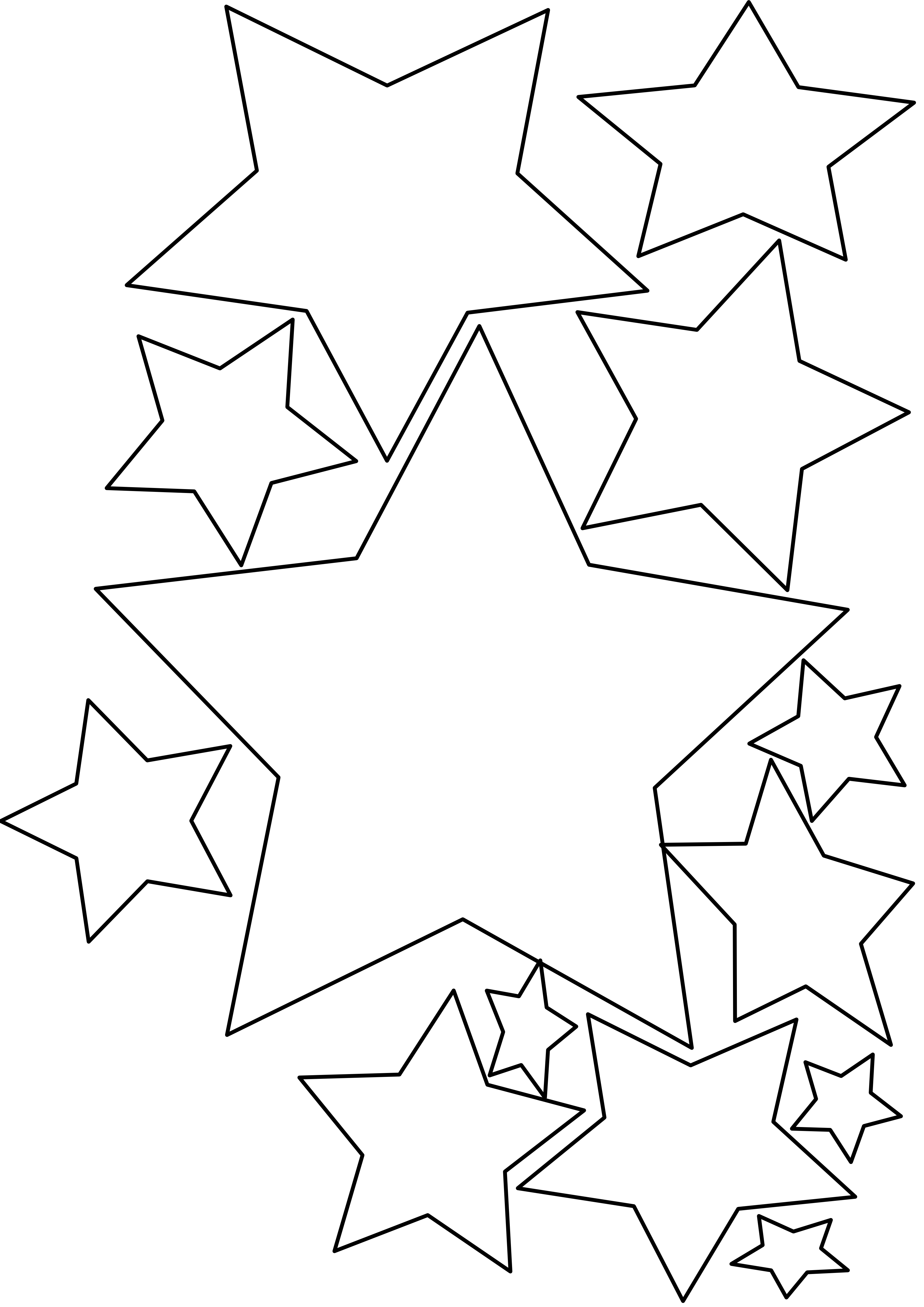 clipart star black and white