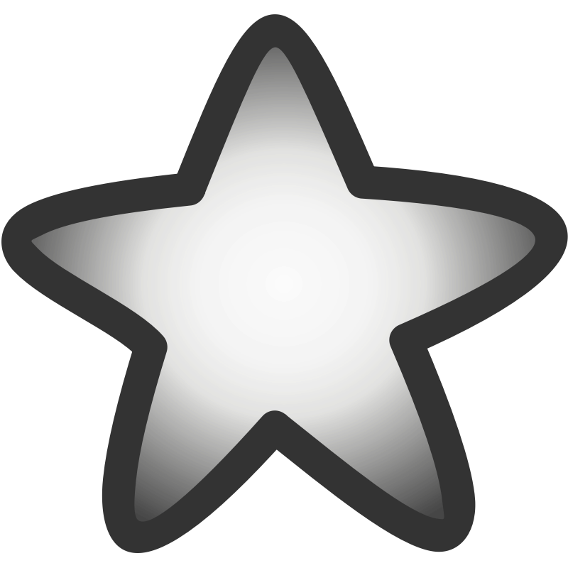 clipart star black and white