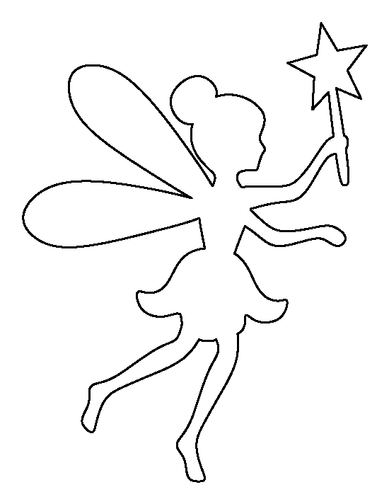 Fairy pattern use the. Fairies clipart outline