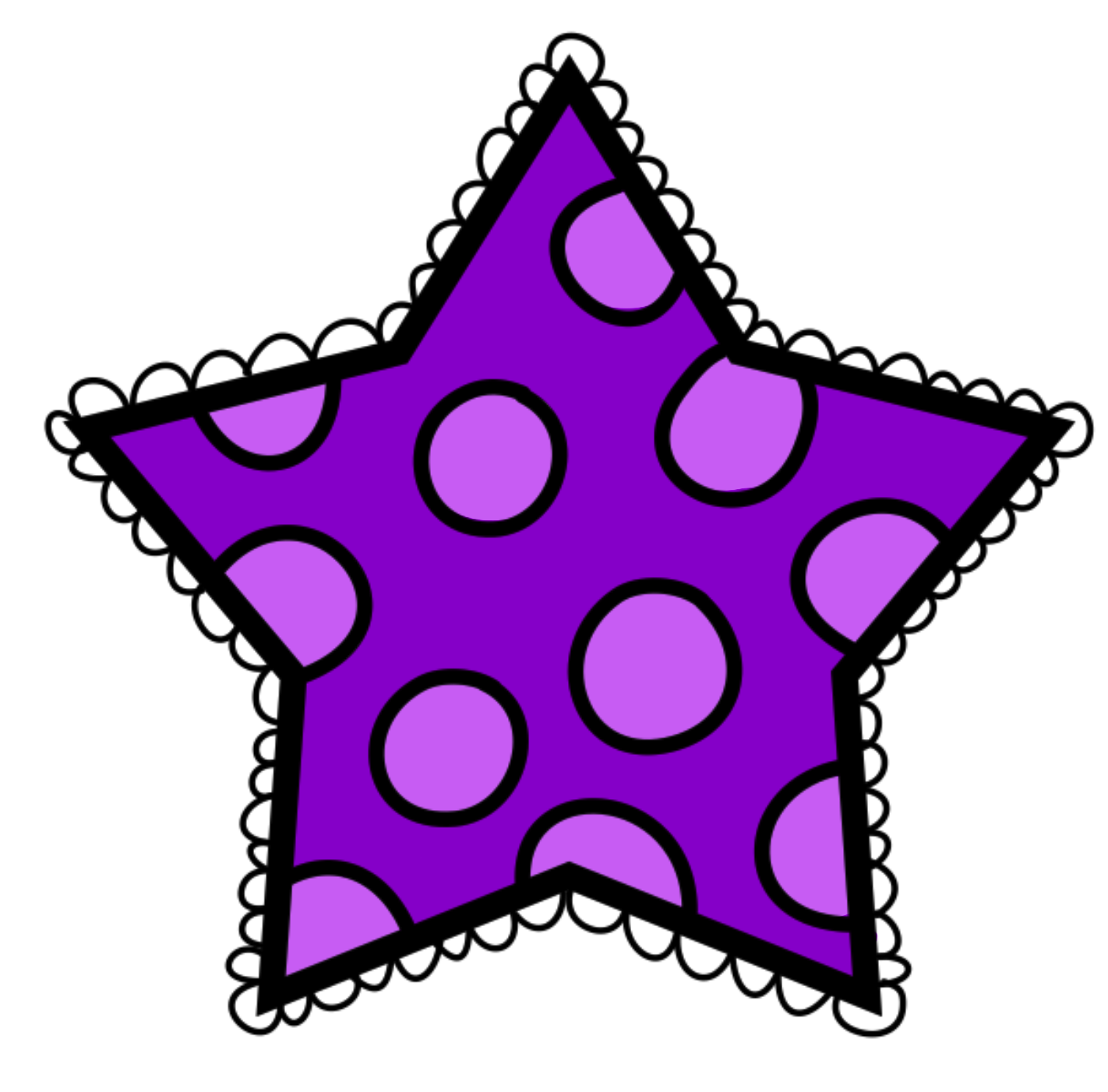 clipart star polka dot
