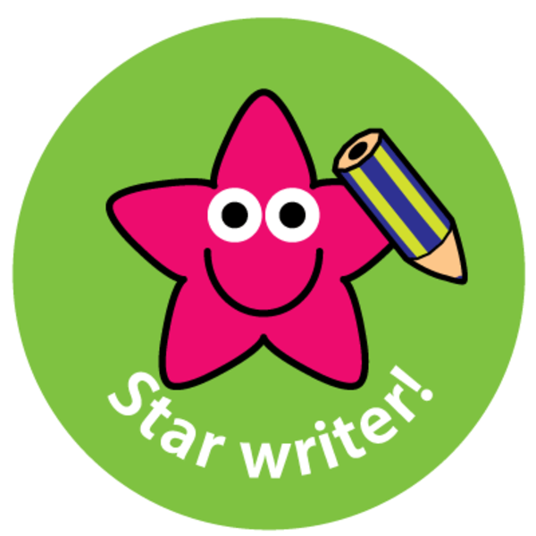 Clipart writing star writer.  mm reward stickers