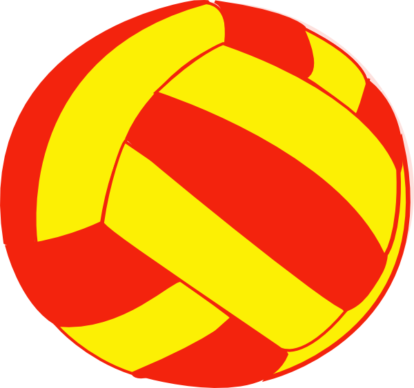 Red and yellow clip. Volleyball clipart orange