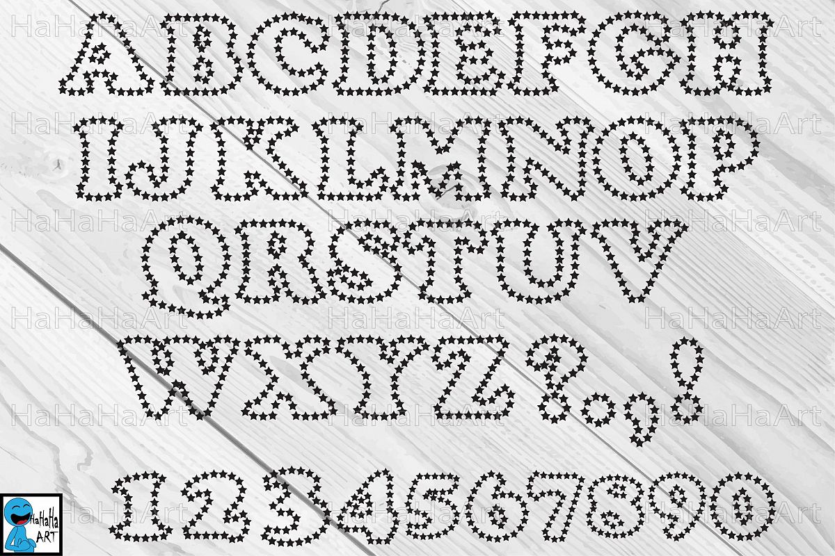 Clipart stars alphabet. Cutting files c 