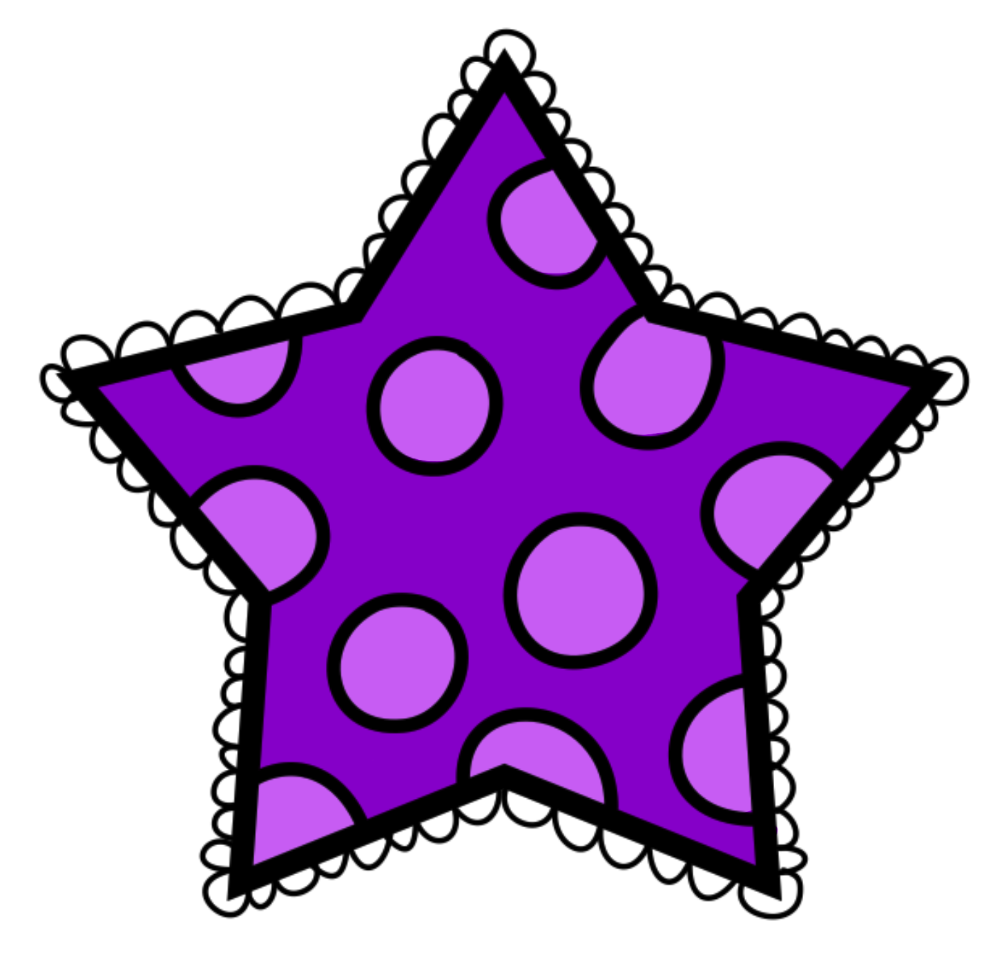 Clipart stars polka dot. Pencil and in color