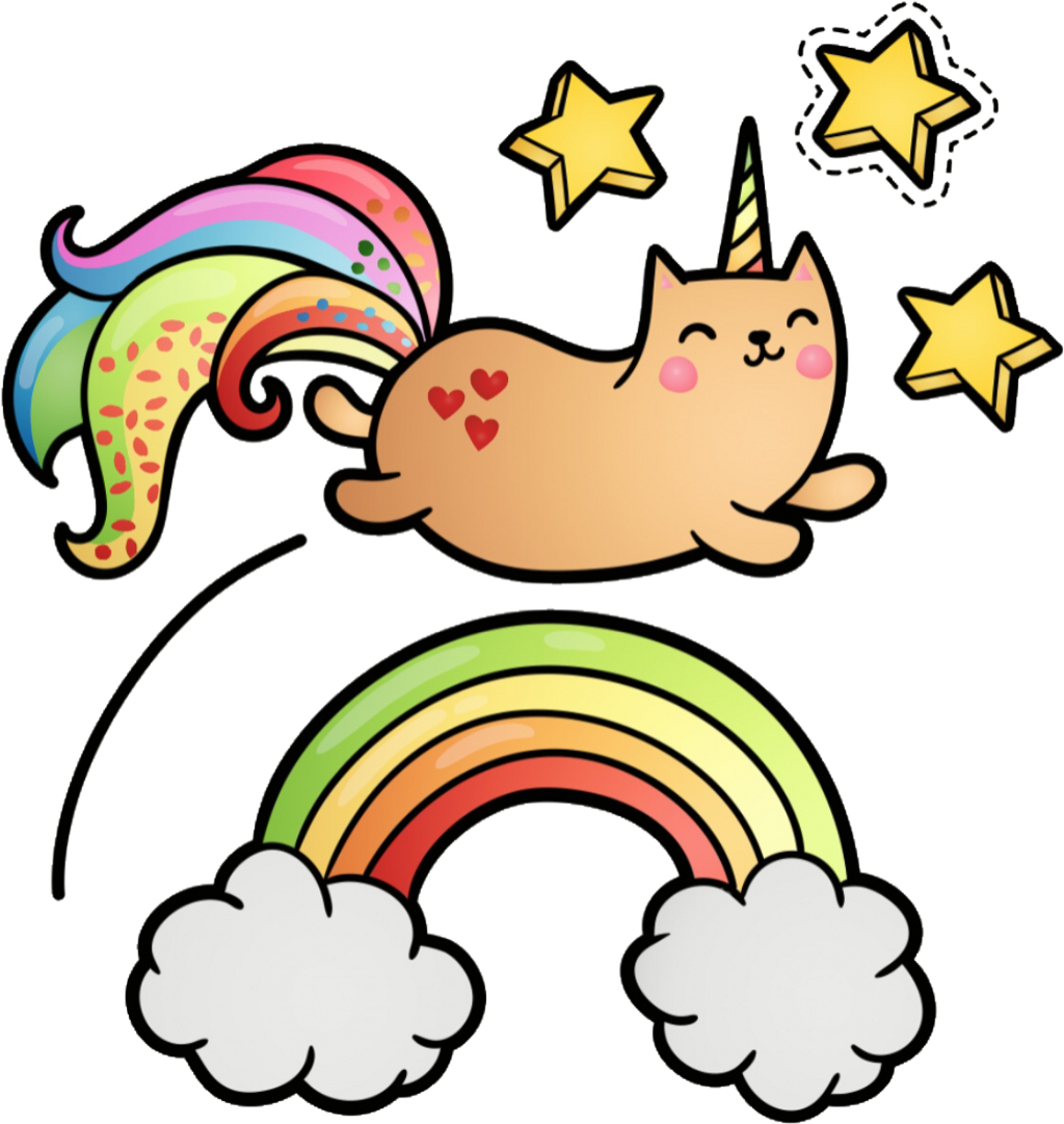 Unicat caticorn cat rainbow. Clipart stars unicorn