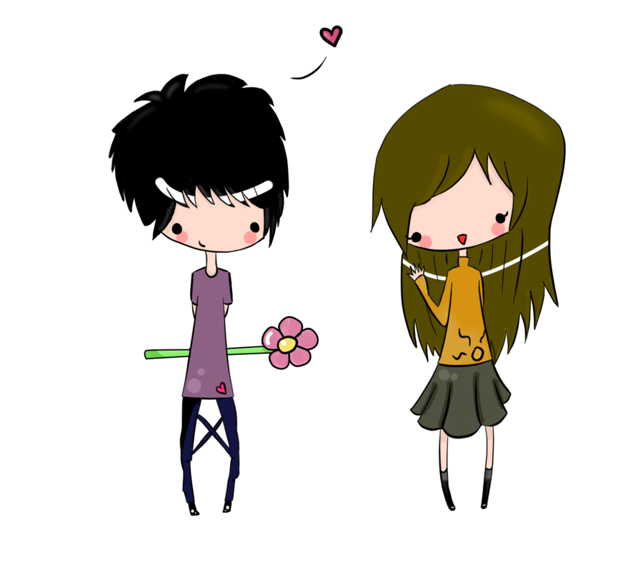 Chibi couple by darknadin. Moving clipart cute