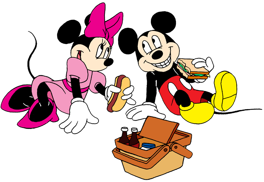 Mickey and minnie on. Dad clipart picnic