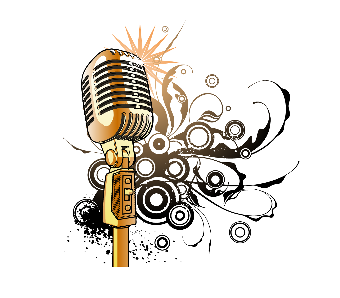 Clipart studio golden microphone. Shure sm music wallpaper
