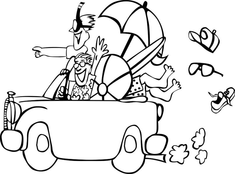 clipart summer black and white