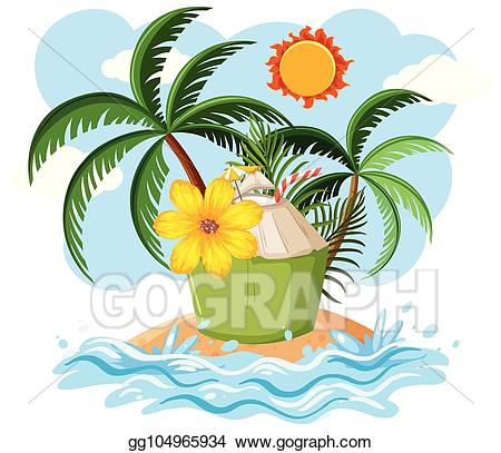 coconut clipart summer