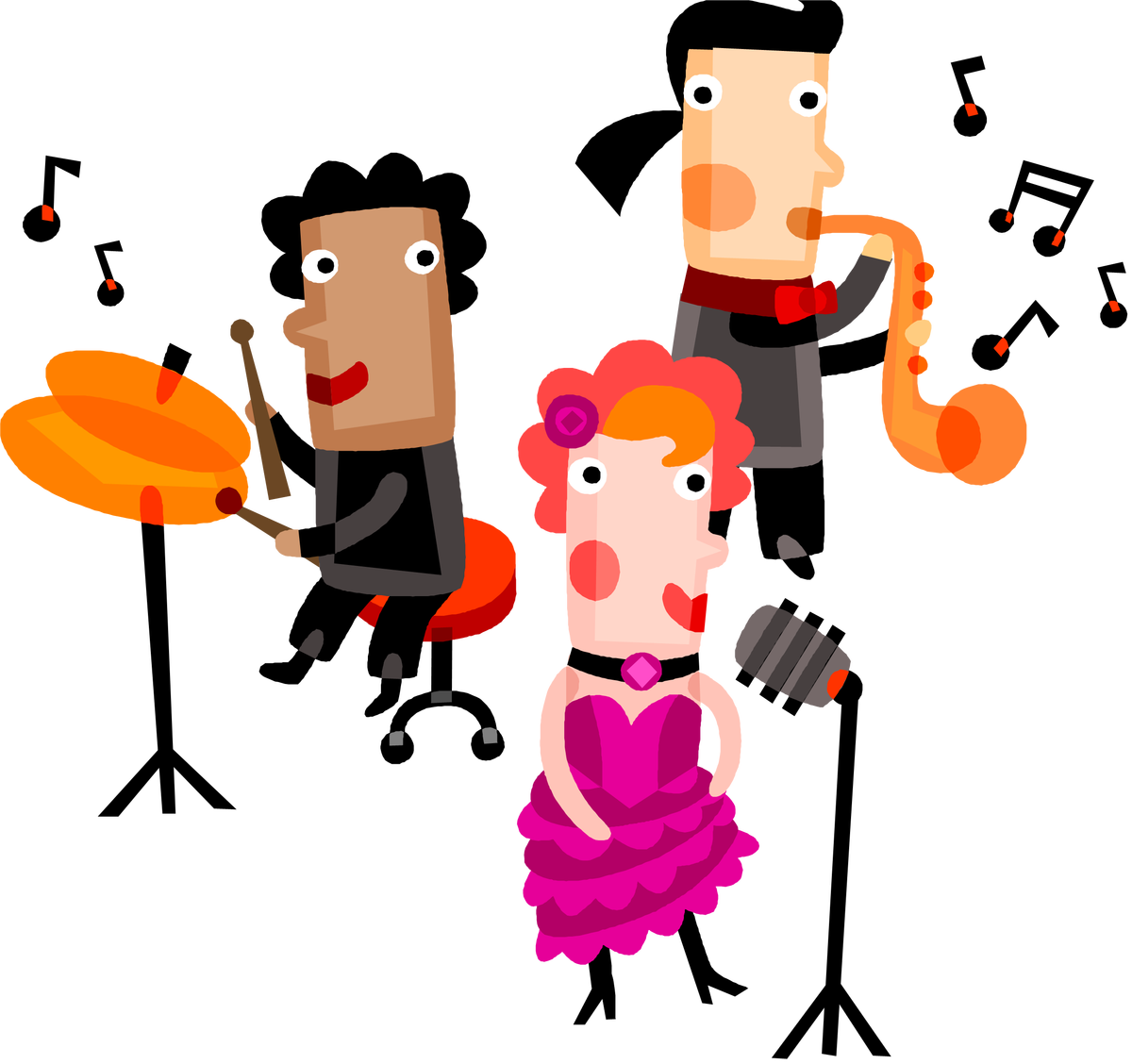Introducing the cast of. Musical clipart singing