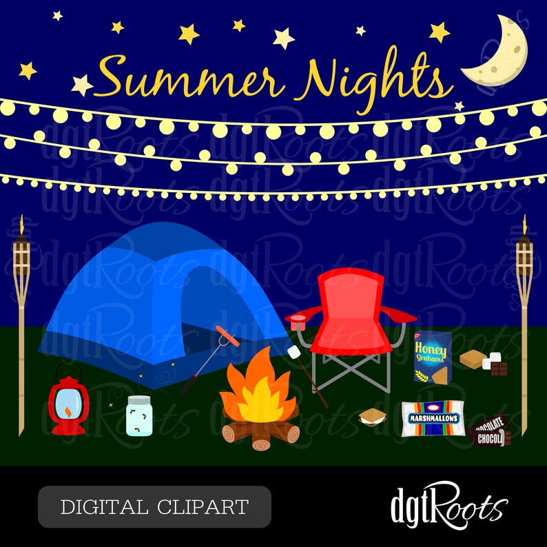 Clipart summer night. Nights clip art 