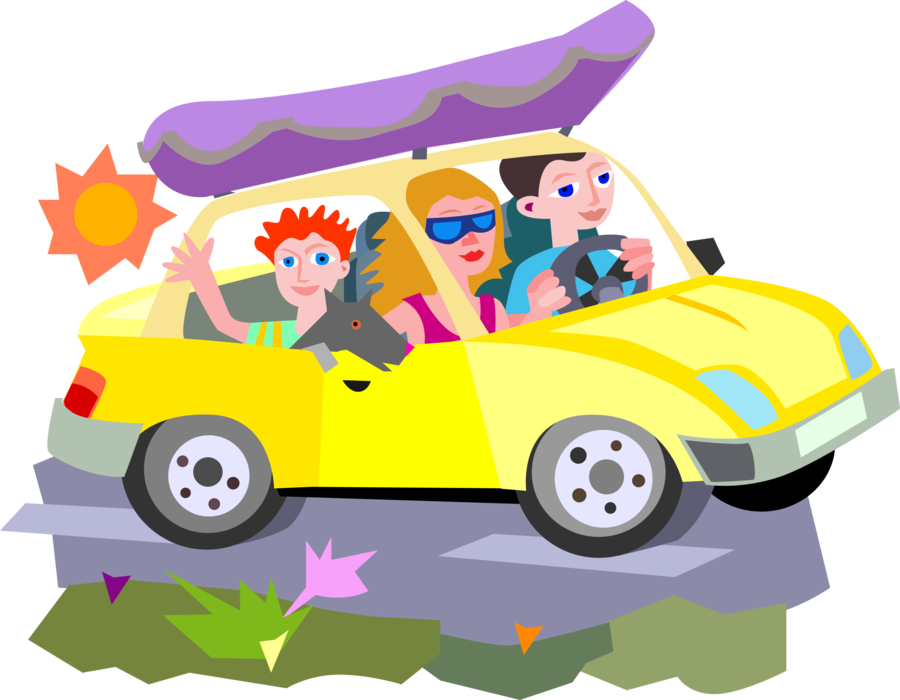 Clipart summer road trip. Family vacation vector image