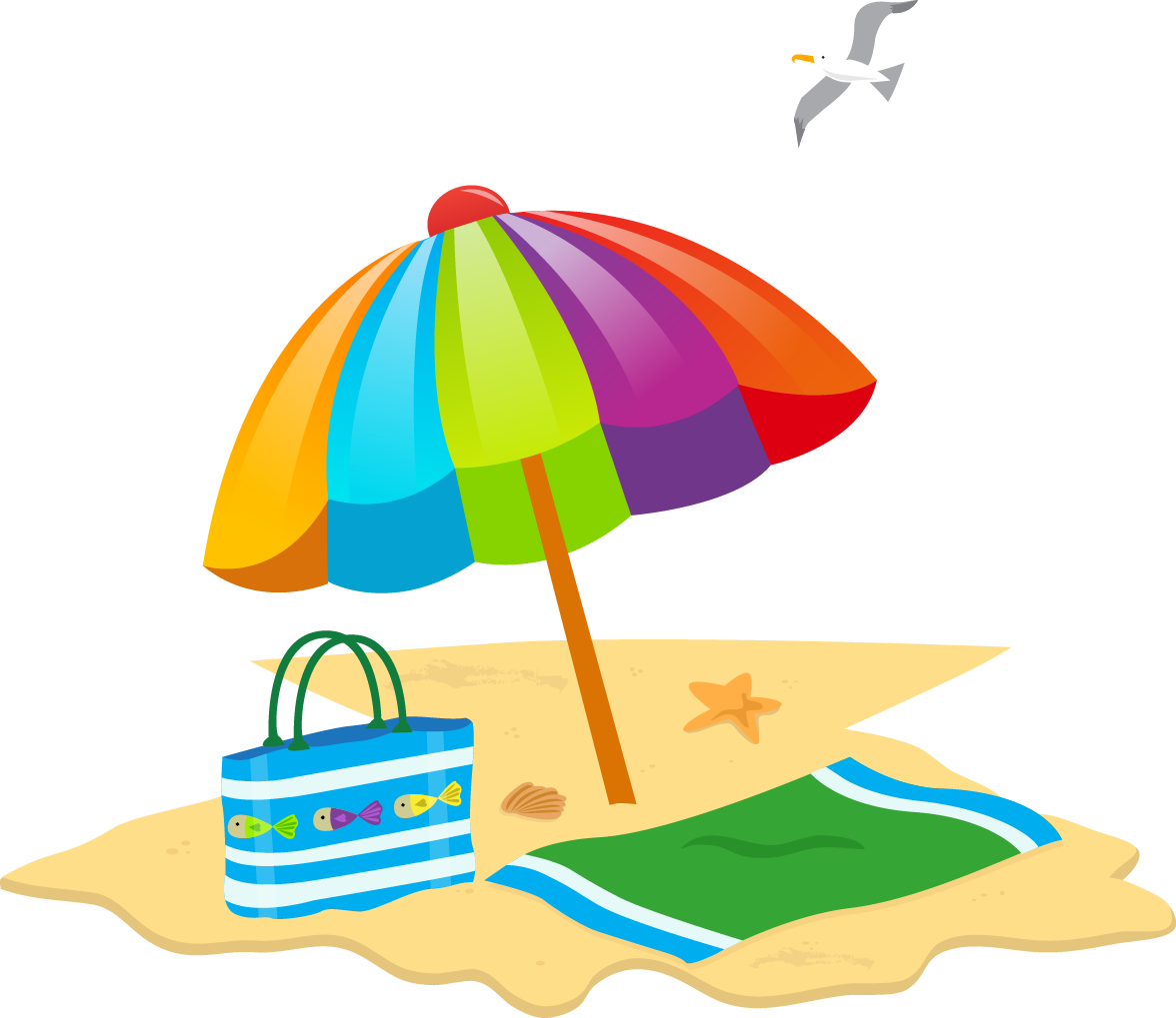 Day clipart beach. Sunny summer transprent png